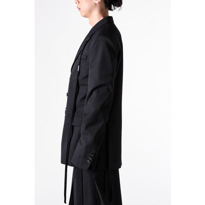 WALDUS PICK LAPEL DOUBLE BREASTED TAILORED JACKET（Black）｜詳細画像