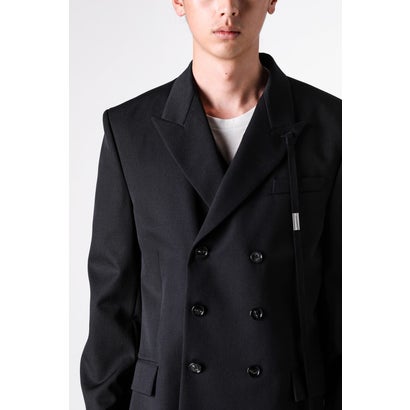 WALDUS PICK LAPEL DOUBLE BREASTED TAILORED JACKET（Black）｜詳細画像