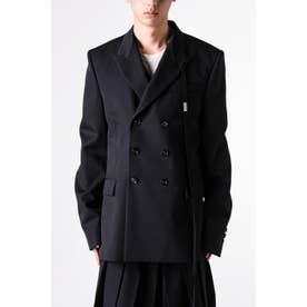 WALDUS PICK LAPEL DOUBLE BREASTED TAILORED JACKET（Black）