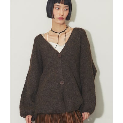 アナザーエス ANOTHER S ウール混ルーズシルエットVネックカーディガン （ベージュ）｜詳細画像