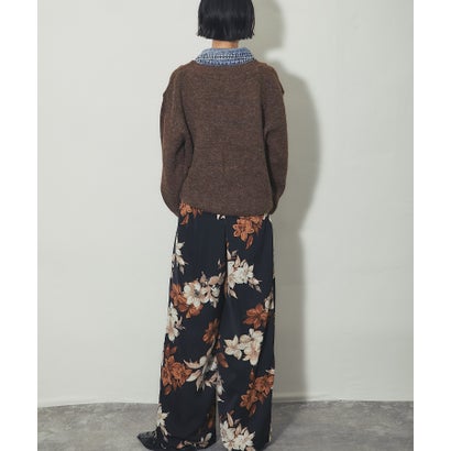 アナザーエス ANOTHER S デニムドッキングハーフジップ Vネックニットプルオーバー （ブラウン）｜詳細画像
