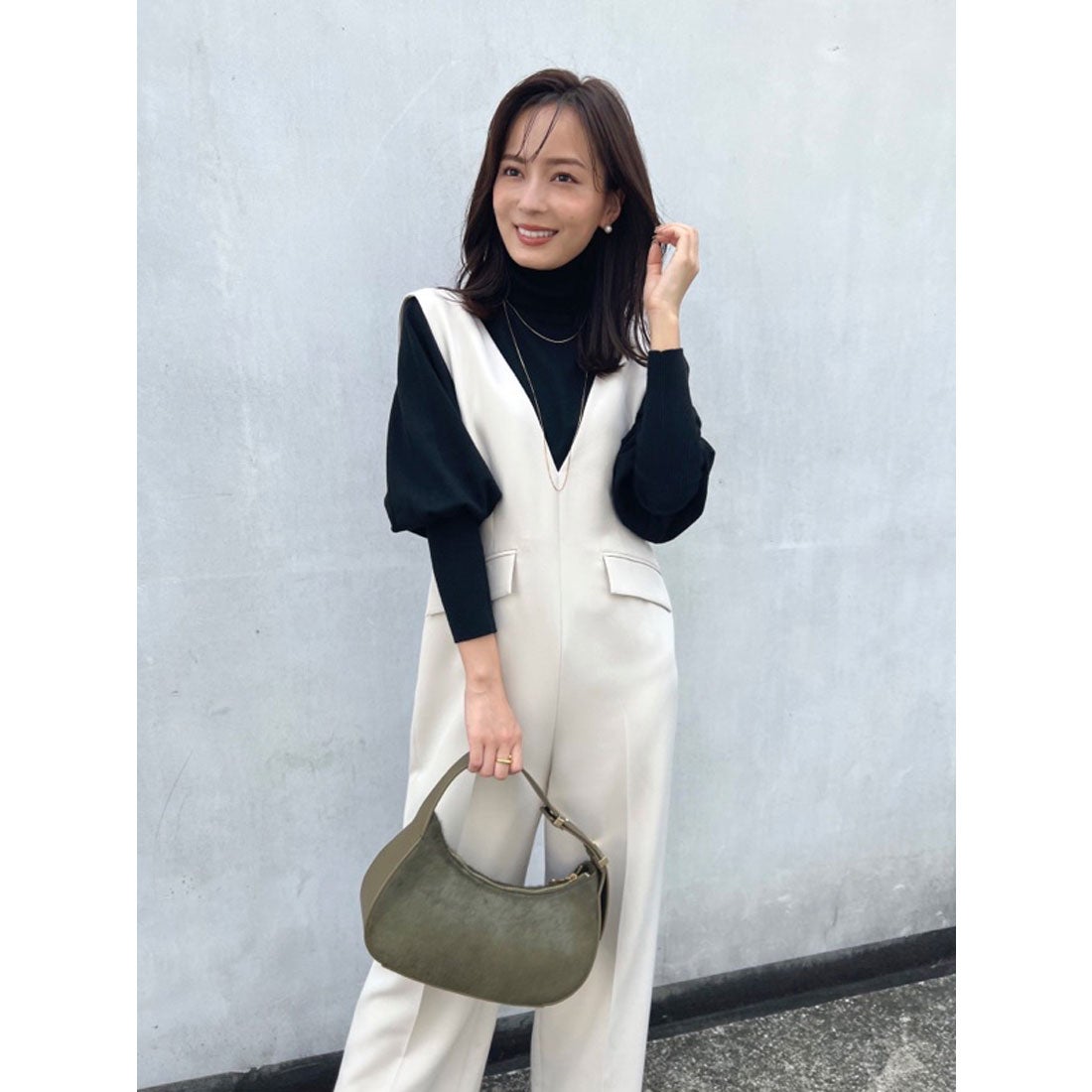 アニュアンス anuans ワンハンドルハラコバッグ （KHAKI 