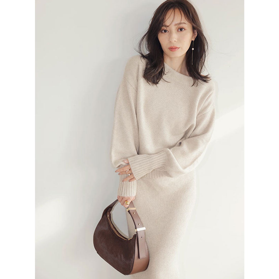 アニュアンス anuans ワンハンドルハラコバッグ （KHAKI 
