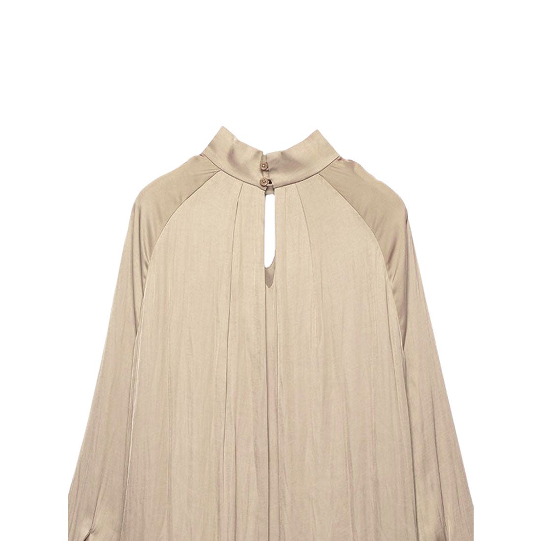 アニュアンス anuans スタンドカラーギャザーワンピース （BEIGE 