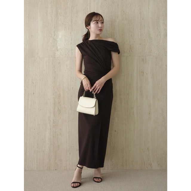 ドレープナローカットワンピース （BROWN）