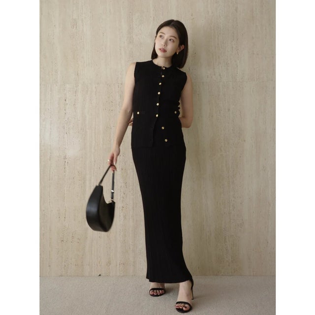 ランダムリブニットセットアップ （BLACK）