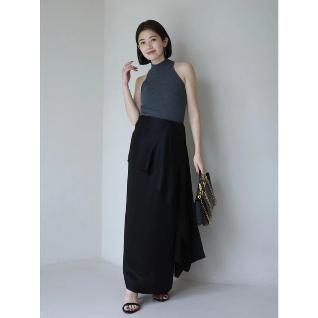 2wayラップストレートスカート （BLACK）