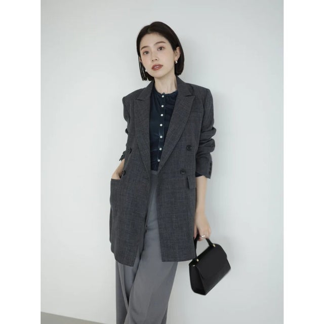 メッシュロングスリットジャケット （GREY）
