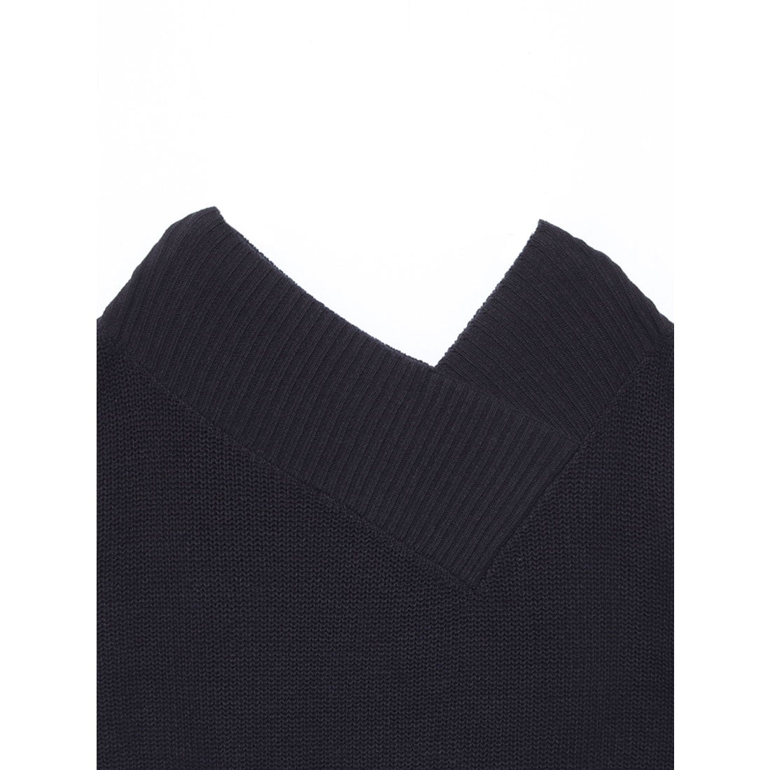 アニュアンス anuans アシメVネックノースリーブニットトップス （NAVY