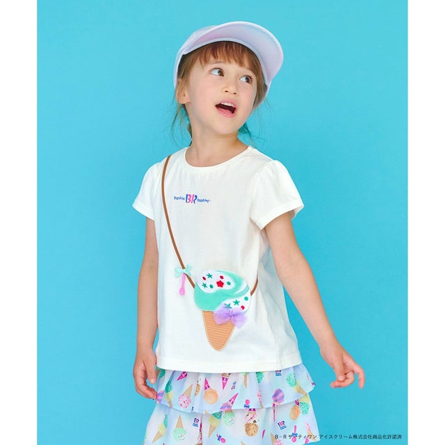 【any FAM×サーティワン アイスクリーム】フレーバー ポシェットTシャツ （エクリュ（ポッピングシャワー））