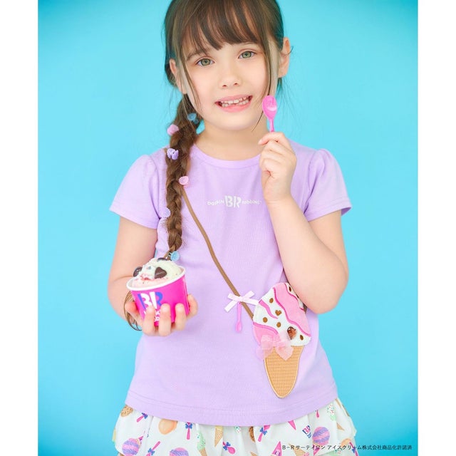 【any FAM×サーティワン アイスクリーム】フレーバー ポシェットTシャツ （ラベンダー（ラブポーションサーティワン））