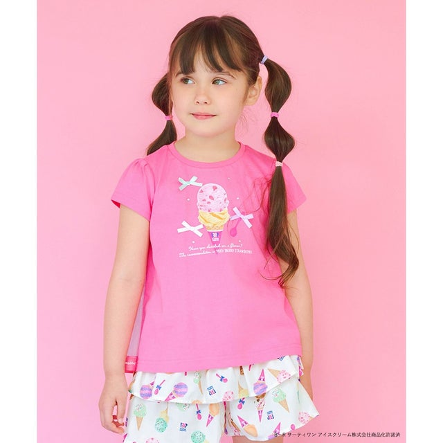 【any FAM×サーティワン アイスクリーム】うしろひらひらTシャツ （ピンク）