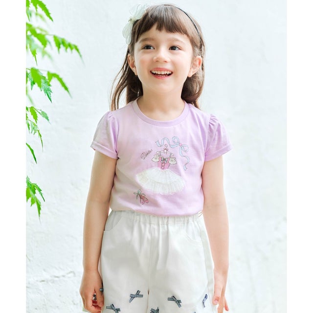 ひんやりクール アップリケTシャツ （ラベンダー（ドレス））