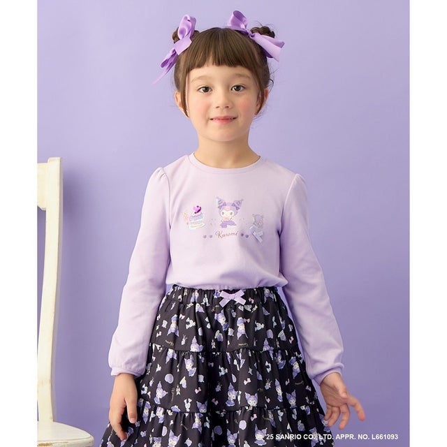 【マイメロディ＆クロミ×ANY KIDS】長袖Tシャツ （ラベンダー×クロミ）