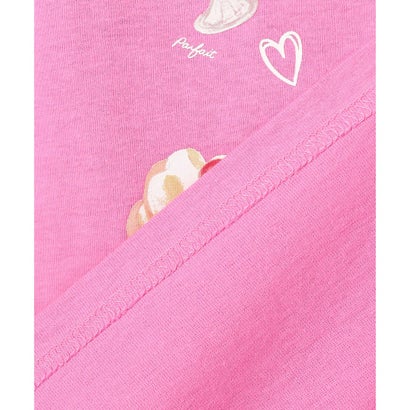 【綿100%】バックプリント オーバーサイズTシャツ （ピンク×スイーツ）｜詳細画像