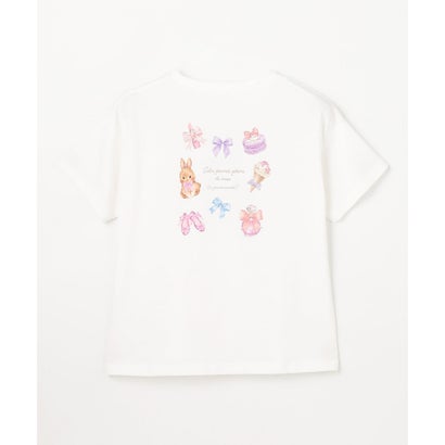 【綿100%】バックプリント オーバーサイズTシャツ （ピンク×スイーツ）｜詳細画像