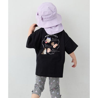 【綿100%】バックプリント オーバーサイズTシャツ （ピンク×スイーツ）｜詳細画像