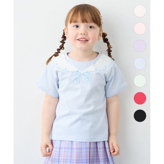 【一部店舗/WEB限定】【綿100%】プリント 半袖Tシャツ （サックスブルー×セーラー）