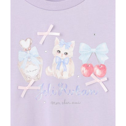 ANY KIDS 【綿100％】肩レース ときめきプリント 長袖Tシャツ （エクリュ（ウサギ））｜詳細画像