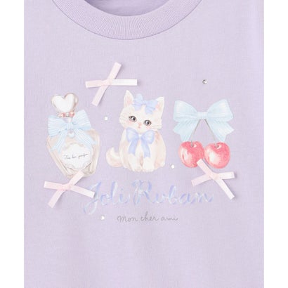 ANY KIDS 【綿100％】肩レース ときめきプリント 長袖Tシャツ （エクリュ（ウサギ））｜詳細画像