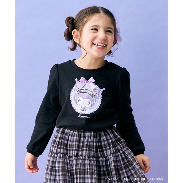 【サンリオキャラクターズ×ANY KIDS】夢リボン 長袖Tシャツ （クロミ×ブラック）