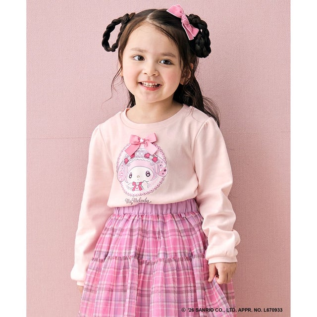 【サンリオキャラクターズ×ANY KIDS】夢リボン 長袖Tシャツ （マイメロディ×ピンク）