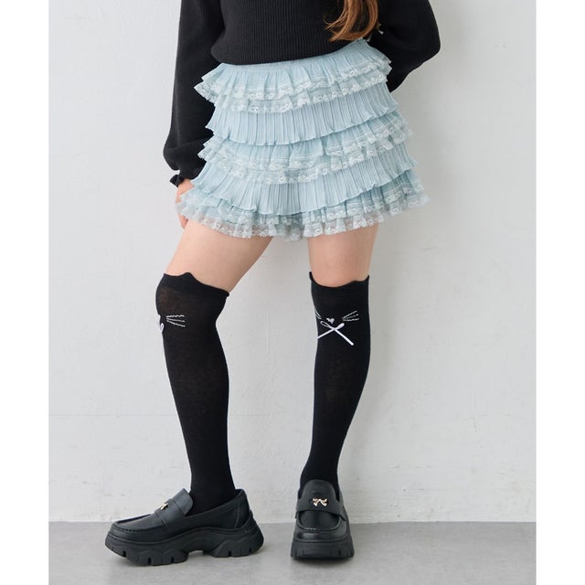ミルフィーユ レースショートパンツ （サックスブルー）