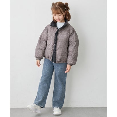 ANY KIDS あったか キラキラストーン 裏起毛 デニムワイドパンツ （ブラック）｜詳細画像