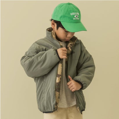リバーシブル総柄ボアジャケット （パープル）｜詳細画像
