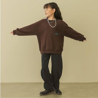 【毛玉ガード】【365D】フロッキーロゴプリントワイドトレーナー （トップ グレー）｜詳細画像