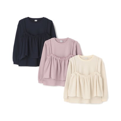 アンドディー. プティマイン and D. petit main ワッフルキャミセット長袖Tシャツ （ラベンダー）｜詳細画像