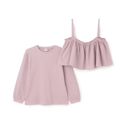 アンドディー. プティマイン and D. petit main ワッフルキャミセット長袖Tシャツ （ラベンダー）｜詳細画像