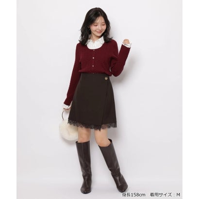 シャツドッキングUネックニット （グレージュ）｜詳細画像