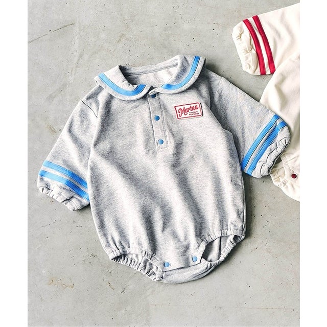 【リンク】セーラー襟ボディースーツ 【返品不可商品】 （グレー）