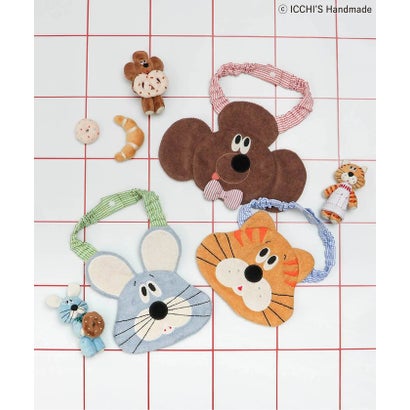 ICCHI'S HANDMADEフェイスモチーフスタイ 【返品不可商品】 （ブラウン）｜詳細画像