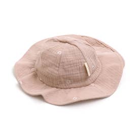 ガーゼ刺繍ベビー帽子 （ピンク）