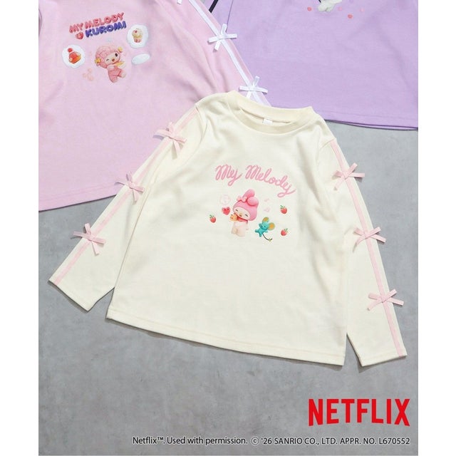 NETFLIX MYMELODY＆KUROMI 転写Tシャツ  （アイボリー）