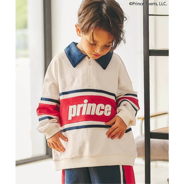 【リンク】PRINCE ハーフジップトップス （アイボリー）