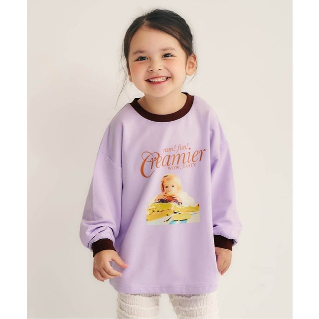 【リンク】バラエティ転写モチーフTシャツ （ラベンダー）