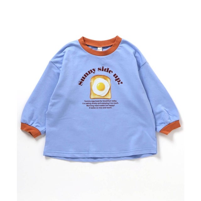 【リンク】バラエティ転写モチーフTシャツ  （ブルー）