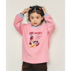 【リンク】バラエティ転写モチーフTシャツ  （ピンク）