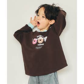 【リンク】バラエティ転写モチーフTシャツ  （ブラウン）