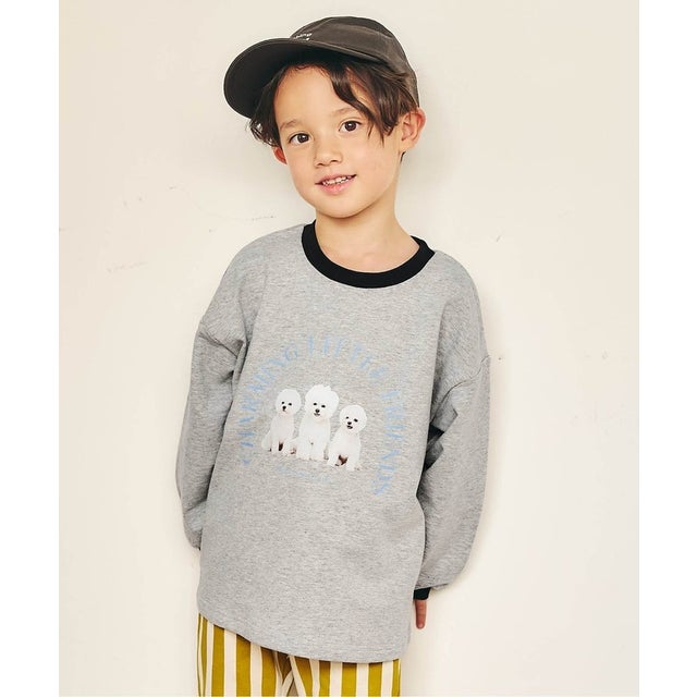 【リンク】バラエティ転写モチーフTシャツ （グレー）