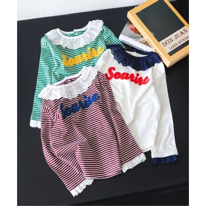 レースドッキングロゴTシャツ  （アイボリー）｜詳細画像