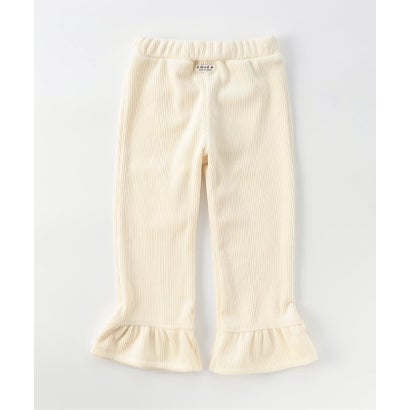 あったかカットコールパンツ(裾フリル) 10分丈 （アイボリー）｜詳細画像