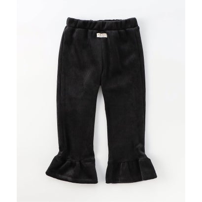 あったかカットコールパンツ(裾フリル) 10分丈 （ブラック）｜詳細画像