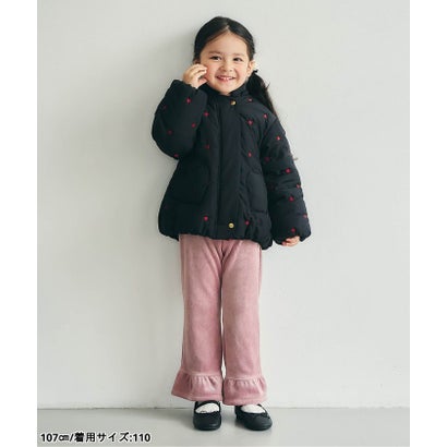 あったかカットコールパンツ(裾フリル) 10分丈 （ブラック）｜詳細画像