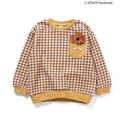 ICCHI'S HANDMADEモチーフ付きトレーナー （ブラウン）｜詳細画像