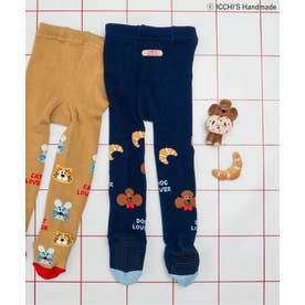 【ICCHI'S HANDMADE】総柄タイツ  （ネイビーブルー）