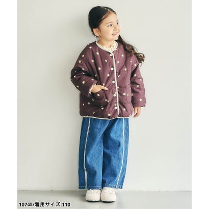 ラインレースデニムパンツ  10分丈 （ブルー）｜詳細画像